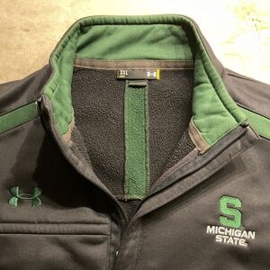 Michigan State Under Armor Men’s Black/Green Quarter Zip - XXL